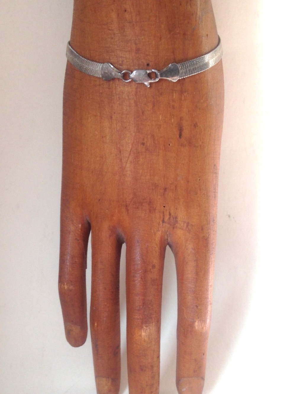 vintage bracelet slinky flat snake chain with lobster clasp